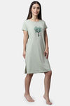 Shararat Cotton Sleep Shirt - Light Green — thumbnail 3